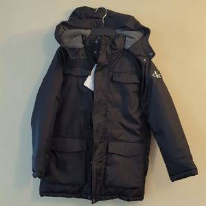 Calvin Klein Black Hooded military coat  kids size 10/12 new with tags